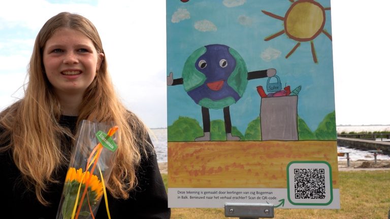 Nieuw bord zorgt voor schoon strand in Balk