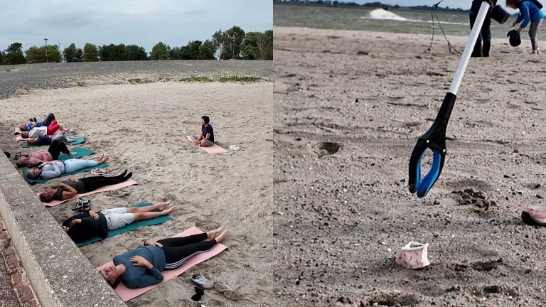 Van zonnegroet naar zwerfafval: Yoga & Clean-up op het strand van Lemmer
