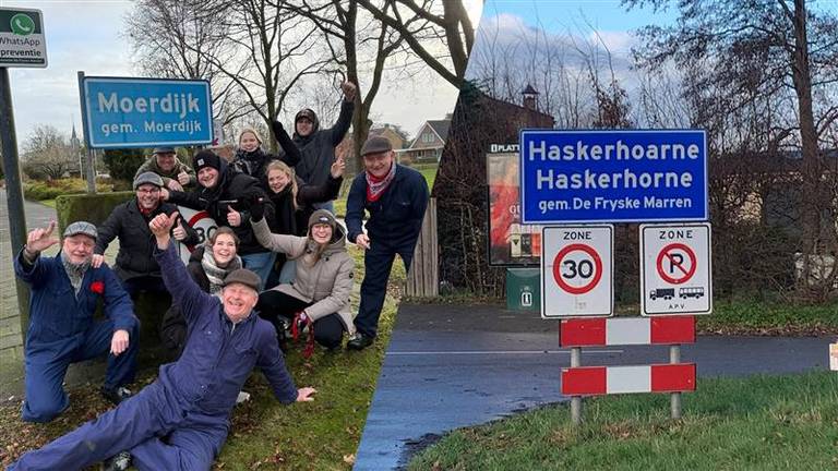 Plaatsnaamborden Haskerhorne die gebruikt werden bij nieuwjaarsstunt zijn verdwenen