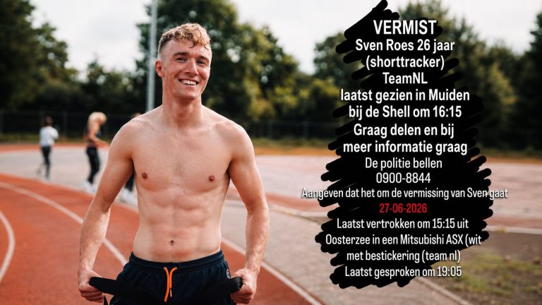 TeamNL-shorttracker Sven Roes vertrok uit Oosterzee, sindsdien ‘vermist’